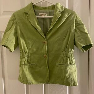 Green Short Sleeve Blazer Jacket P4
